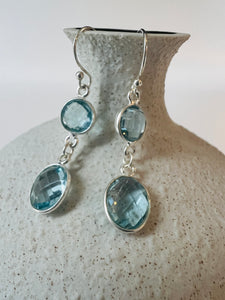 Blue Quartz Sterling Silver Earrings