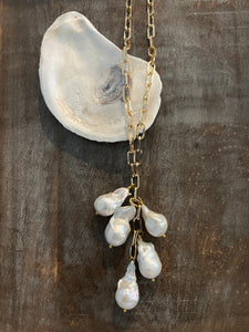 5 Baroque Pearl with Toggle Necklace