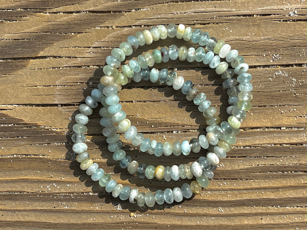 Aquamarine Rondel Stretch Bracelet